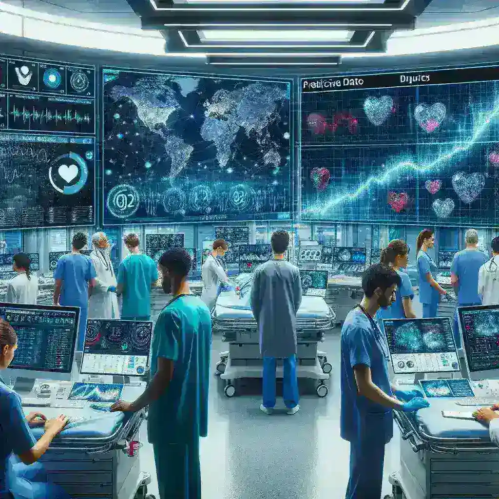 "Personal médico en un hospital catalán utilizando un sistema de análisis predictivo en el área de urgencias para mejorar la atención al paciente."